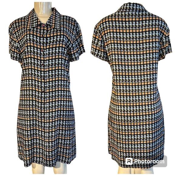 VNTG EXPRESS BOHO COTTAGECORE FLORAL BUTTON DRESS SEMI SHEER LIGHTWEIGHT 9/10‎ - Picture 1 of 10